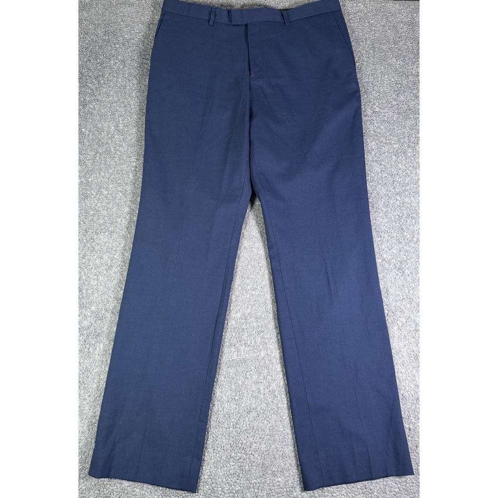 Banana Republic Slim Fit Dress Pants Mens 36x34 Blue Stretch Flat Front Trousers